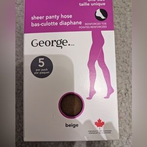 George beige pantyhose size o/s